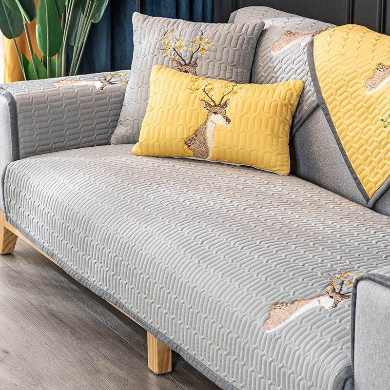 绣花实木沙发垫套罩现代简约时尚北欧四季通用防滑高档客厅靠背巾