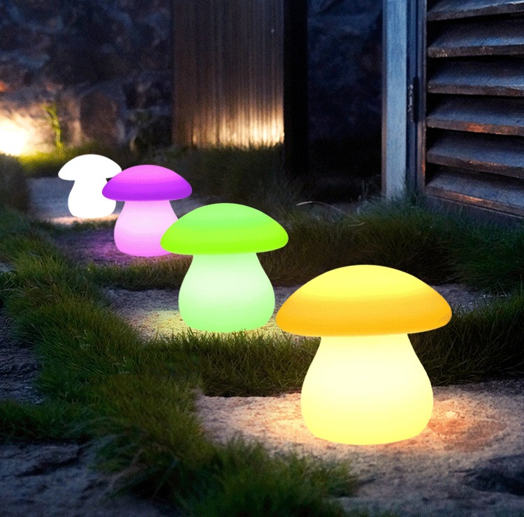led发光蘑菇灯景观装饰庭院草坪灯创意造型户外防水游乐玩具夜灯