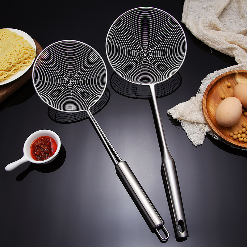 厨房用具线漏勺油炸漏勺不锈钢滤网大漏粉篱麻辣烫漏线漏网漏批发