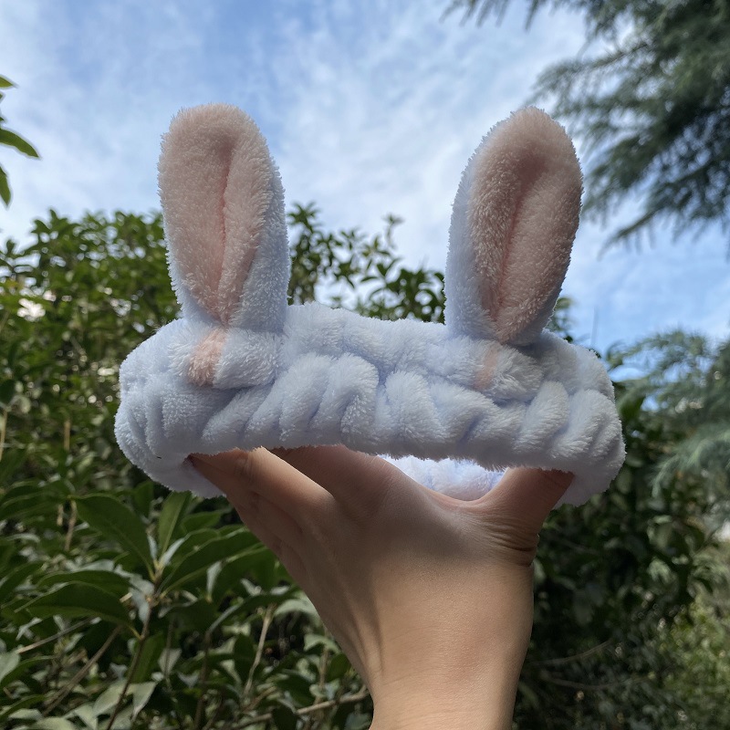 Korean New Rabbit Ears Hair Band Face Wash Internet Celebrity Girls Face Wash Makeup Headband Plush Bow Hair Accessories