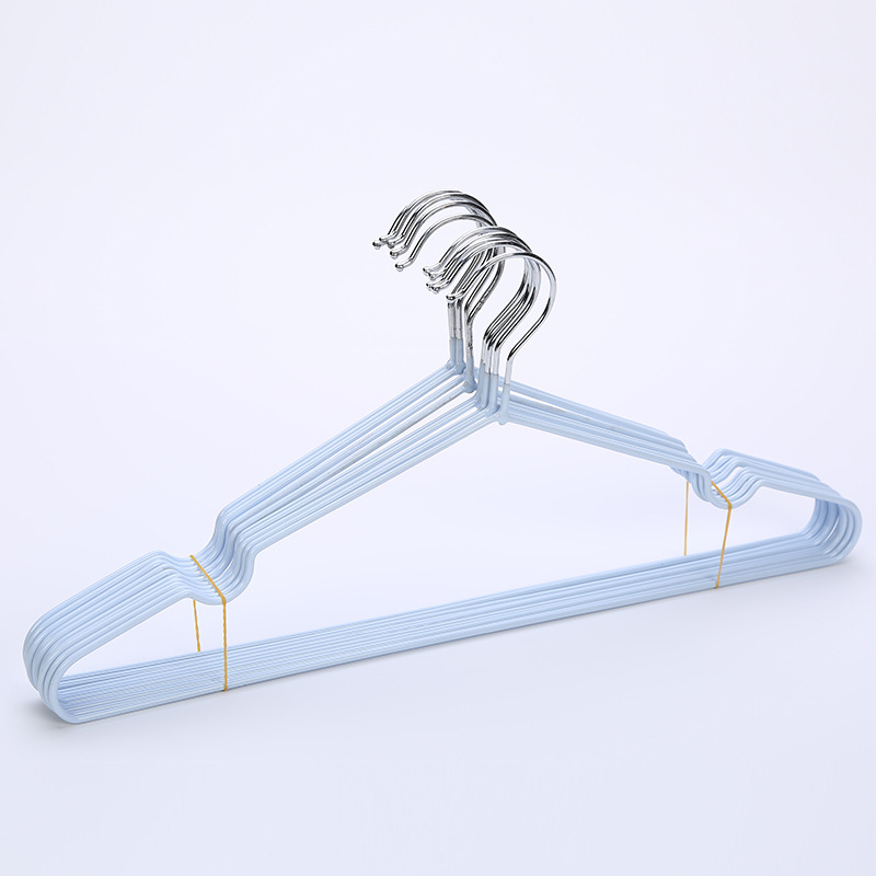 Wholesale Stainless Steel Invisible Hanger Hotel Household Clothes Hanger Children's Groove Non-Slip Drying Clothes Hanger PVC Coated Hanger