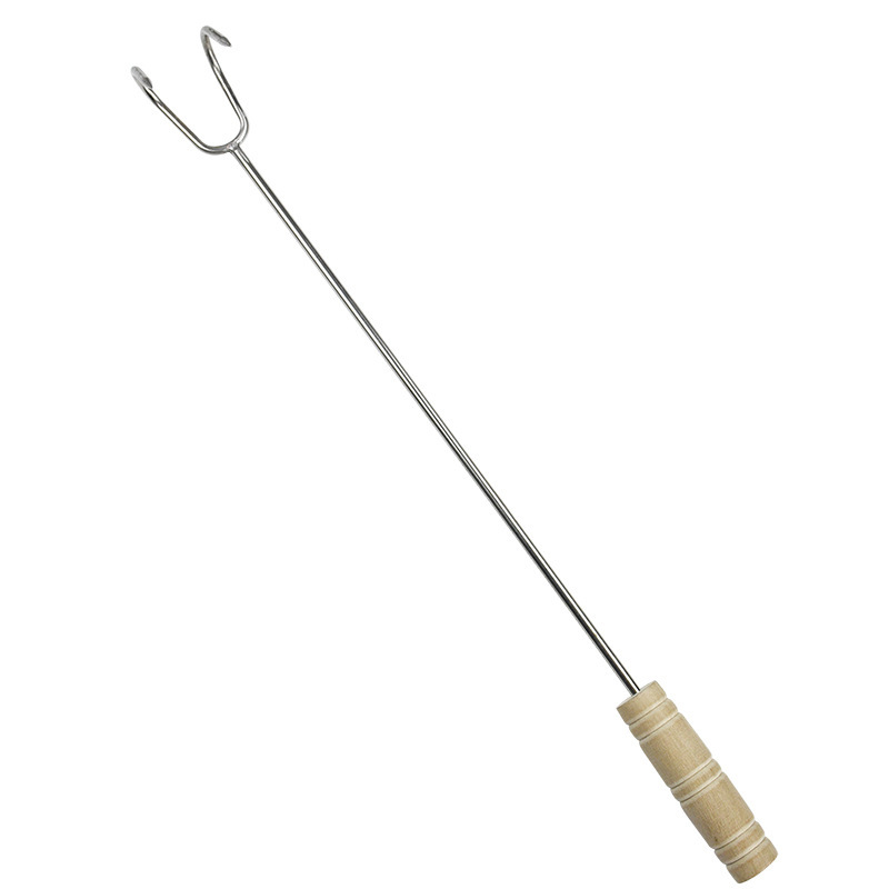 不锈钢木柄烧腊钩肉抓钩长柄猪肉钩子捞肉钩垃圾分类钩肉卤味抓钩