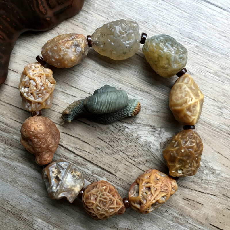 批发新疆内蒙阿拉善戈壁原石玛瑙手链筋脉石随形手串一图一物随机