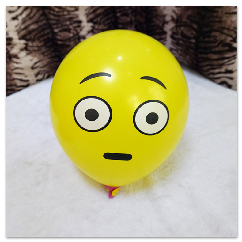 笑哭酷拽表情搞笑游戏气球黄球多彩表情颜文字乳胶气球现货供应