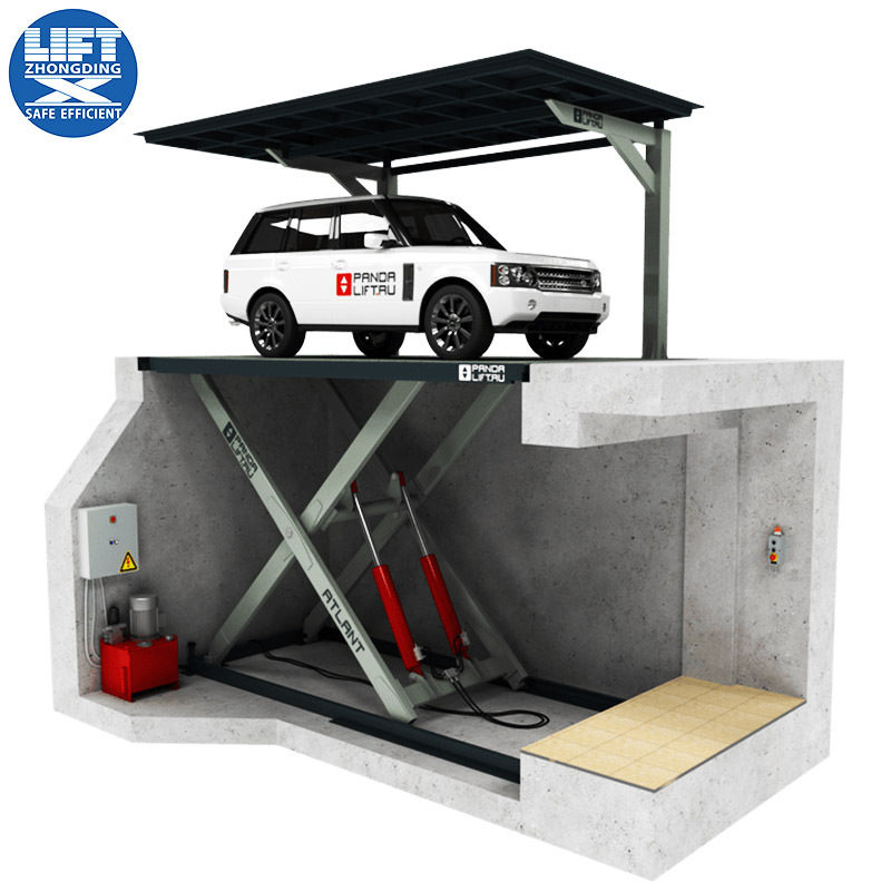 家用车库升降平台 汽车升降台 固定剪叉升降机 地藏式汽车升降机
