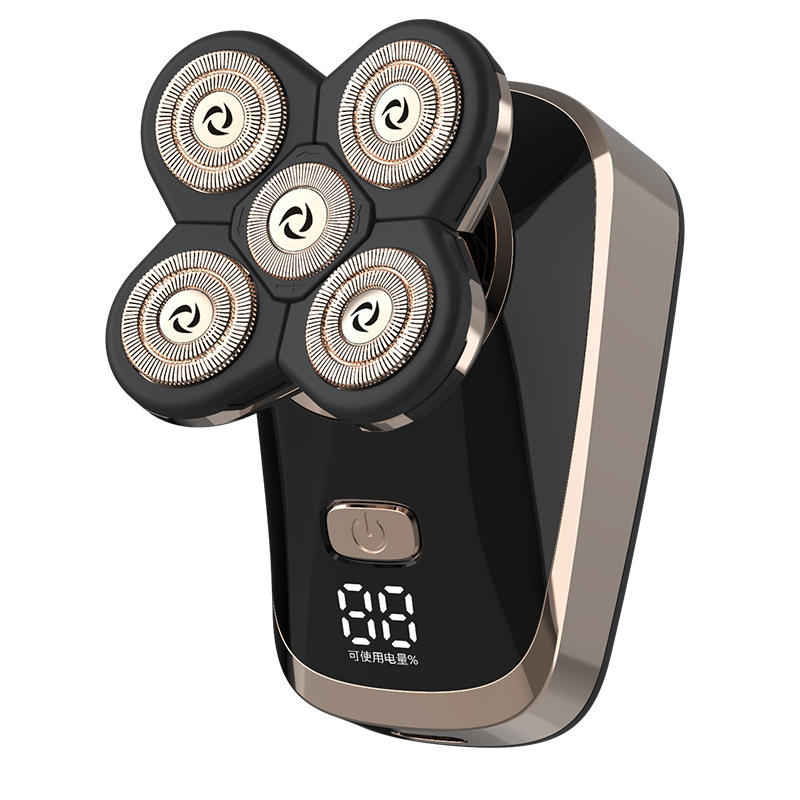 跨境剃光头器土豪金智能数显快充5头组合剃须刀理发器洗脸鼻毛器