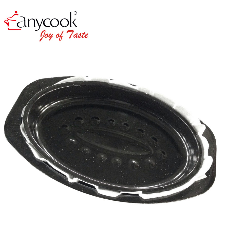 Anycook Enamel Enamel Turkey Fryer BBQ Grill Baking Pan Non-Stick Pan Fine Chicken Pan Pan Pan