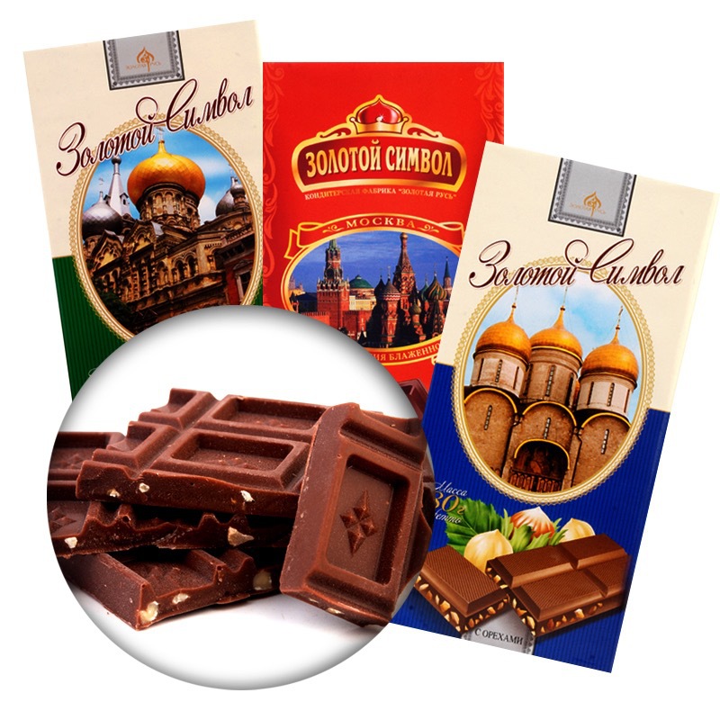 俄罗斯金色地标系列套娃巧克城堡排块巧克力休闲零食80g