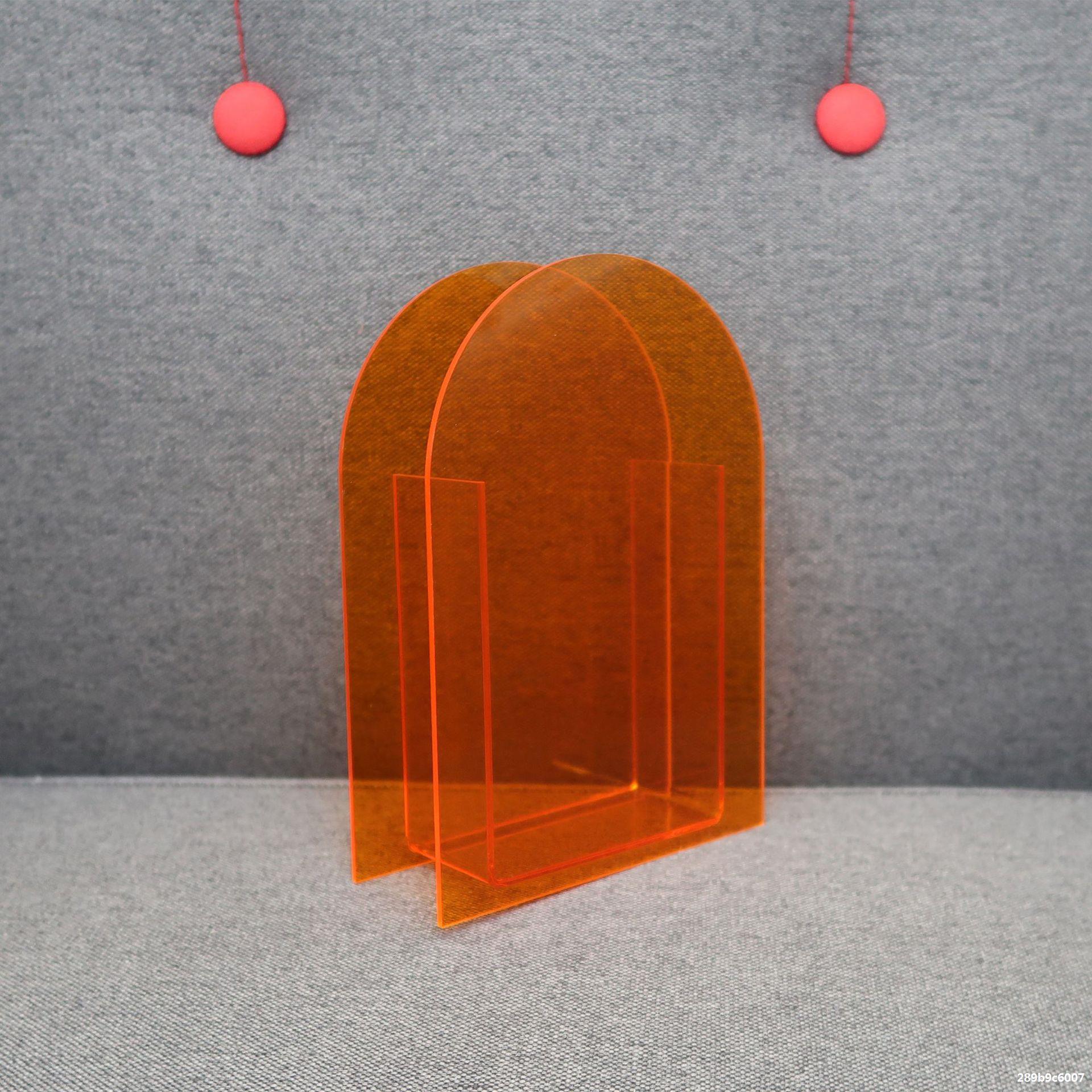 北欧艺术创意简约彩色ins风轻奢设计亚克力花器花瓶家居装饰摆件