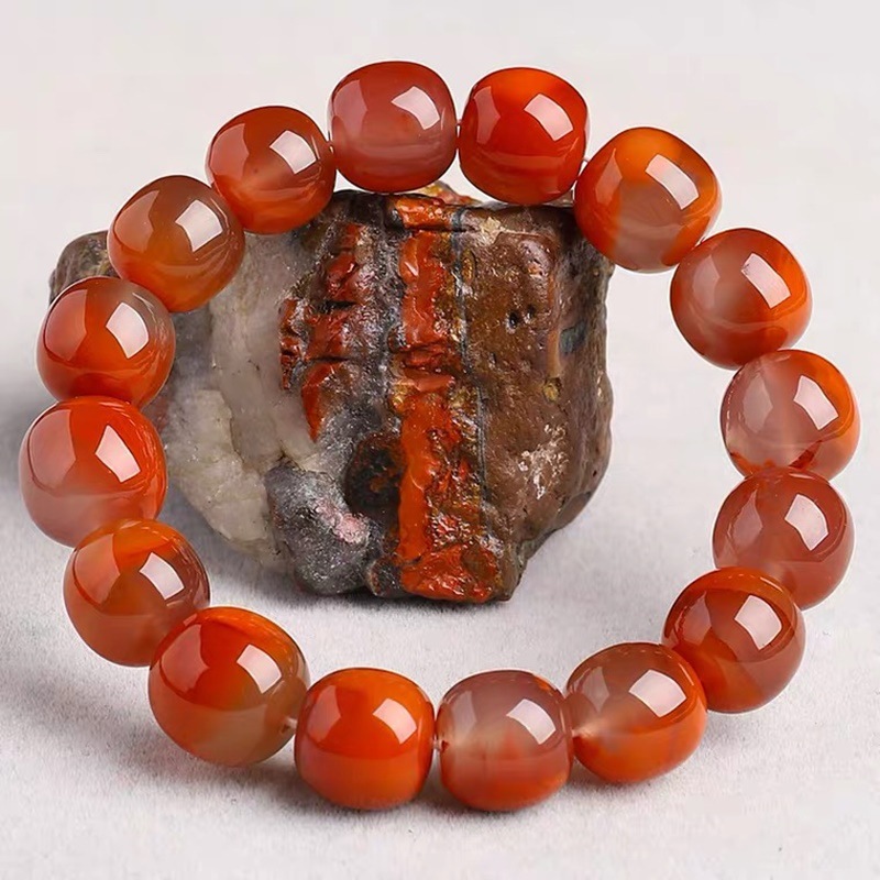 水晶川料冰飘冻肉火焰纹南红玛瑙手链女款 老型手串饰品玉石-阿里巴巴