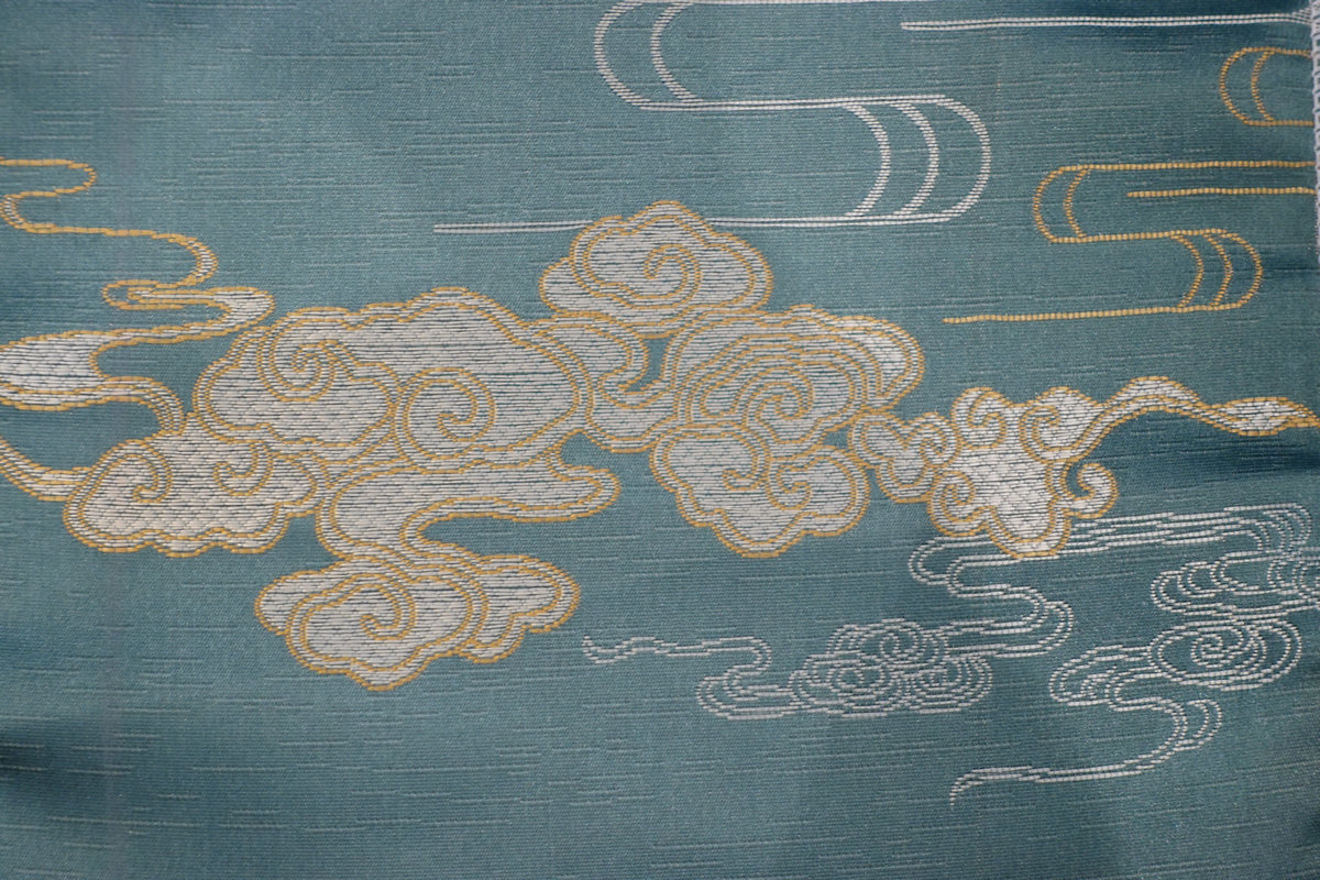 新中式简约抱枕坐垫面料祥云高精密提花布料红木家具桌旗窗帘布料