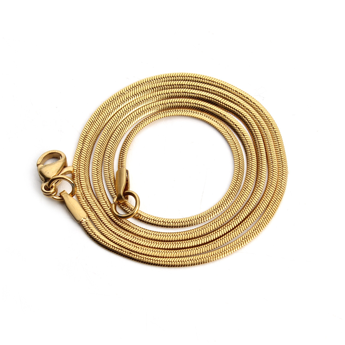 2条/包 3mm*50cm不锈钢圆蛇链 钛钢金色蛇纹项链 diy饰品吊坠配链