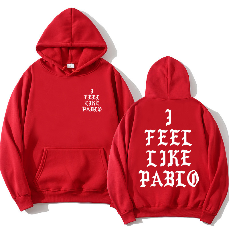 热卖侃爷i feel like pablo 卫衣欧美新款连帽衫男女抓绒卫衣上衣