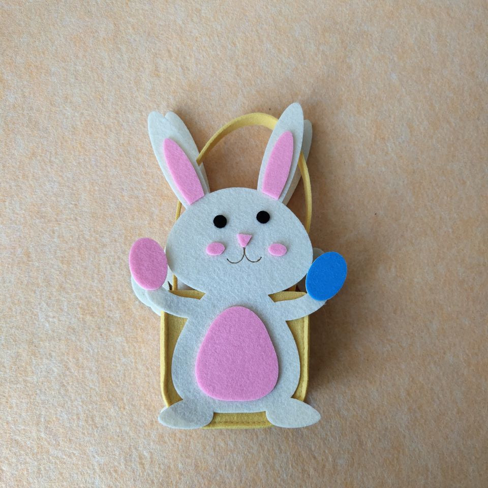 圣诞节无纺布手提袋兔兔款 毛毡布装饰品道具 糖果手提袋礼品袋