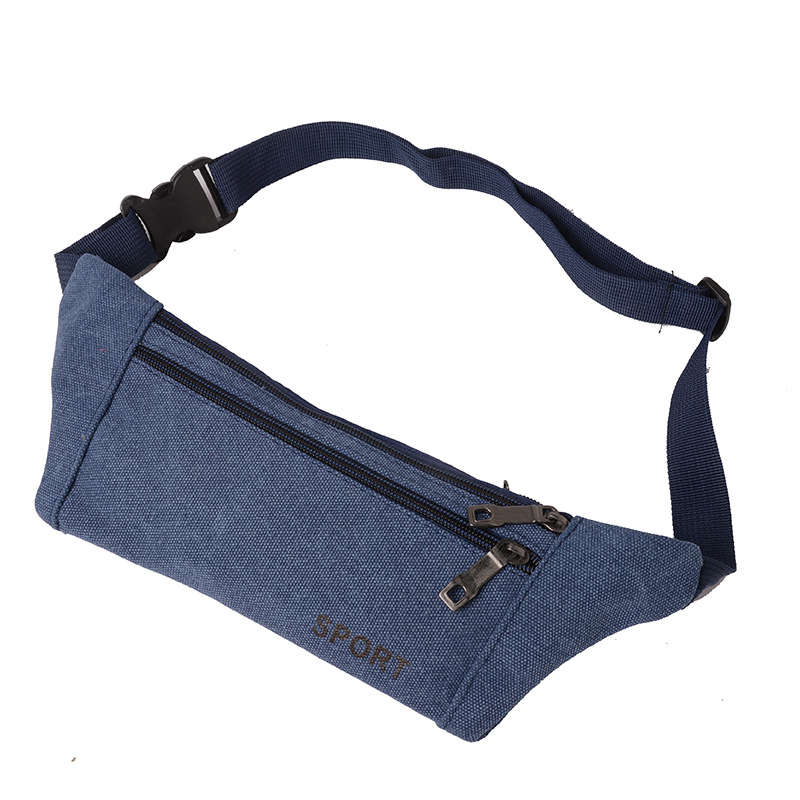 纯帆布贴身腰包手机腰包 男士运动户外休闲 跑步防盗男包批发定制