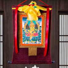 黄财神唐卡刺绣布料装裱西藏黄财神唐卡佛像挂画唐卡装饰挂画