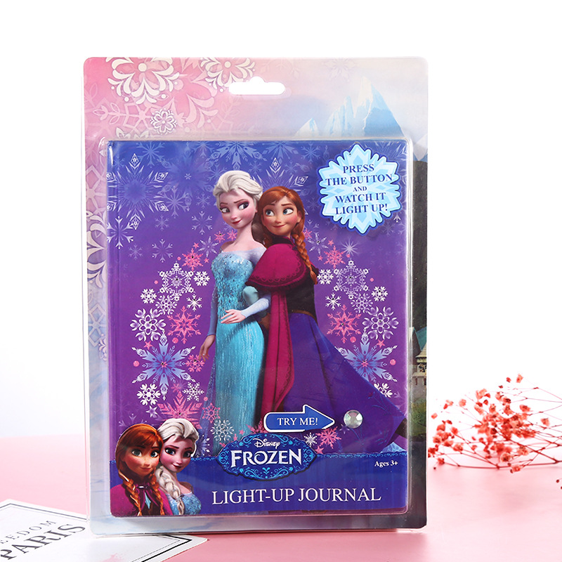 创意学生笔记本led发光日记本 新款a5安娜公主冰雪奇缘儿童笔记本