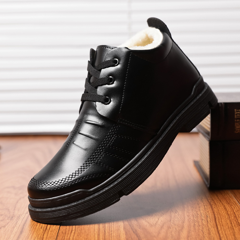 男士增高棉皮鞋