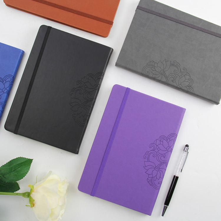 超厚荷花精装本批发平装笔记本商务记事本笔记本pu仿皮可印logo