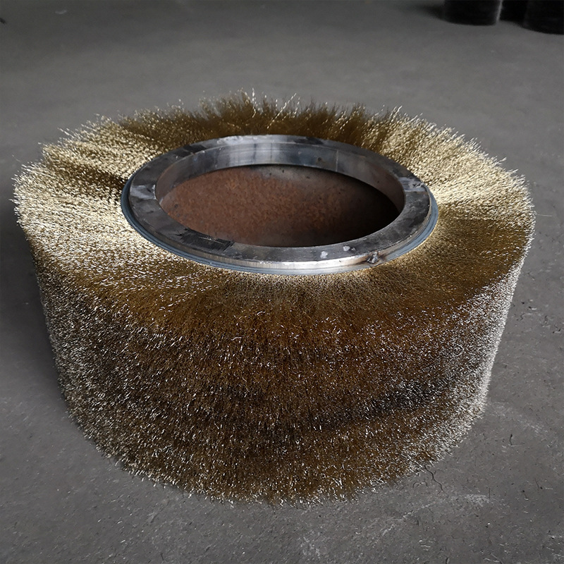 供应工业钢丝刷辊抛光除锈毛刷辊不锈钢丝滚筒刷机械清洗毛刷滚