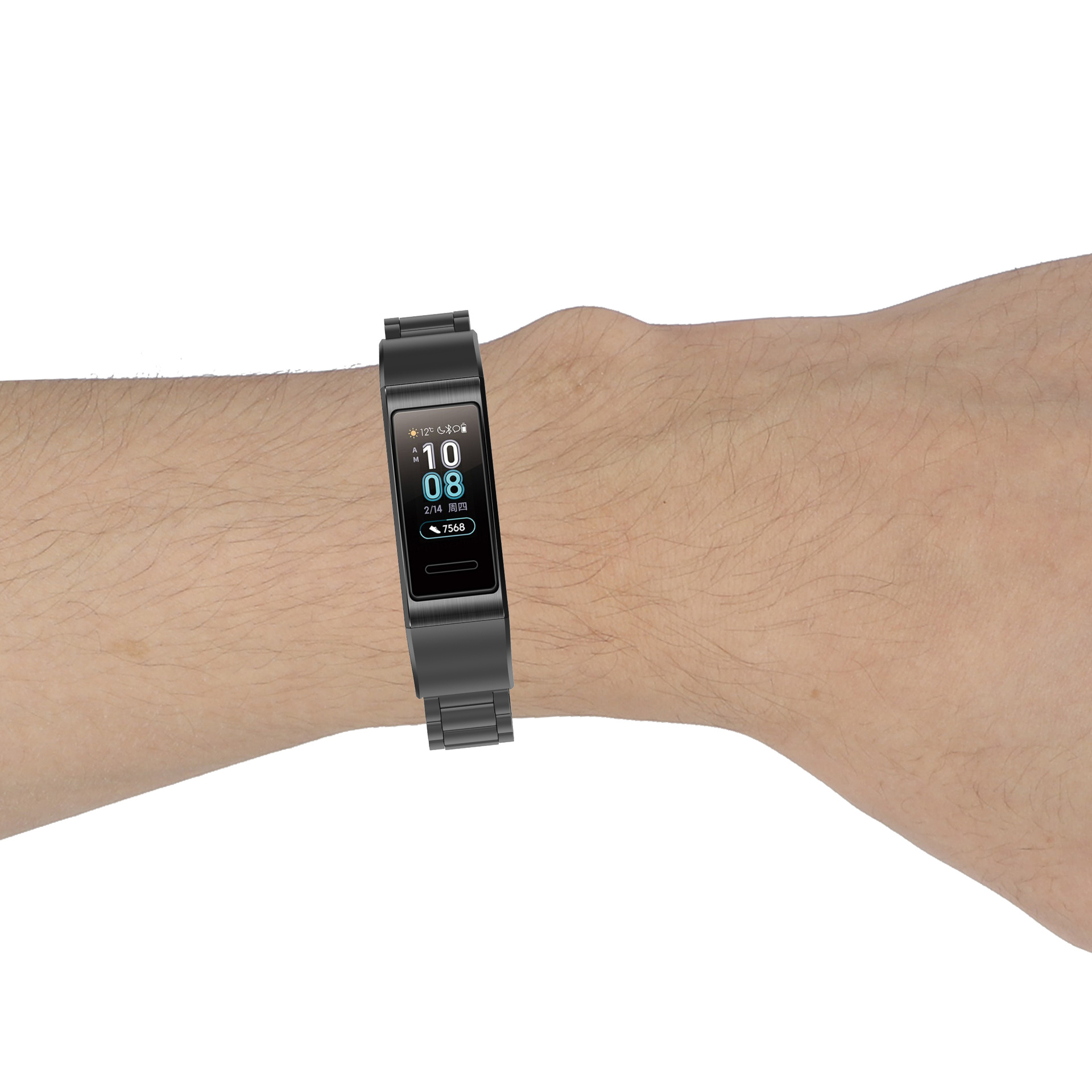 适用华为手环band 3/band4 pro硅胶表带ter-b09/ter-b29s金属腕带