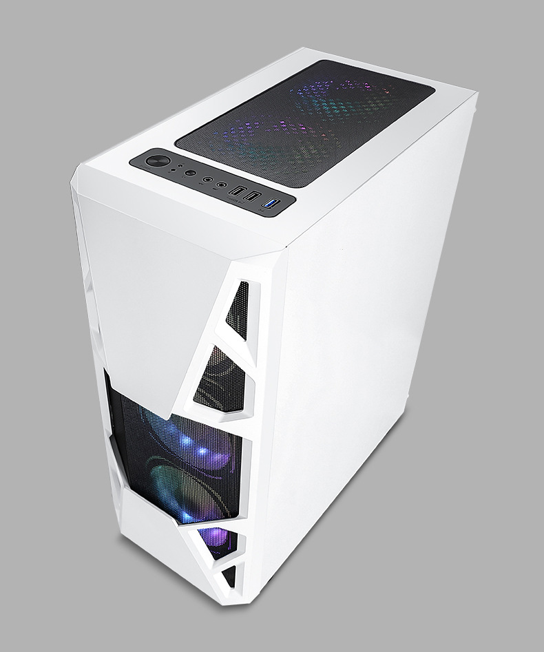 evesky皎月侧透明个性电脑机箱 台式机防尘网咖水冷电竞游戏机箱