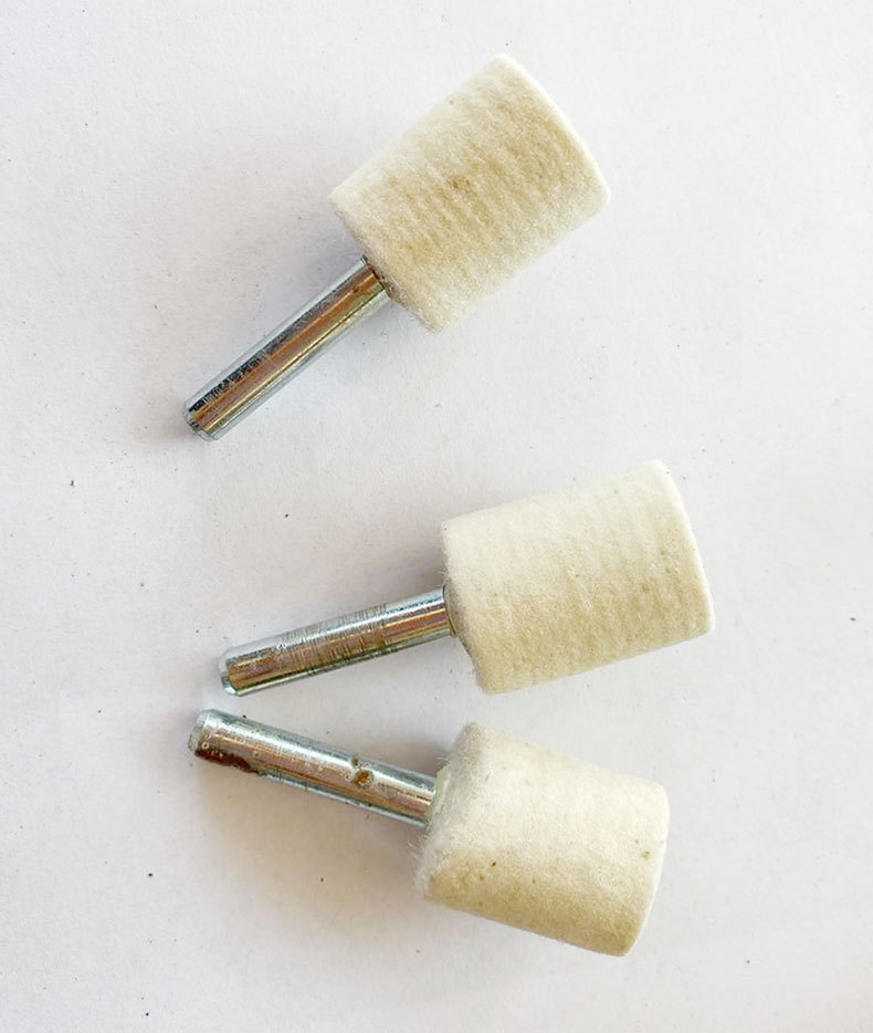 琥珀抛光带柄羊毛轮抛光轮抛光磨头带柄羊毛轮圆柱形磨头抛光轮