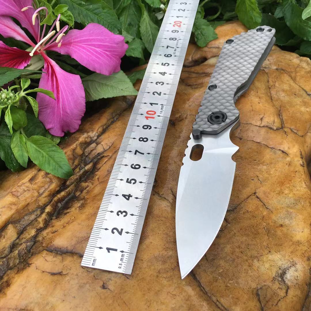 现货批发d2钢刀户外求生刀edc重型折叠刀高硬度便携小刀钛合金柄