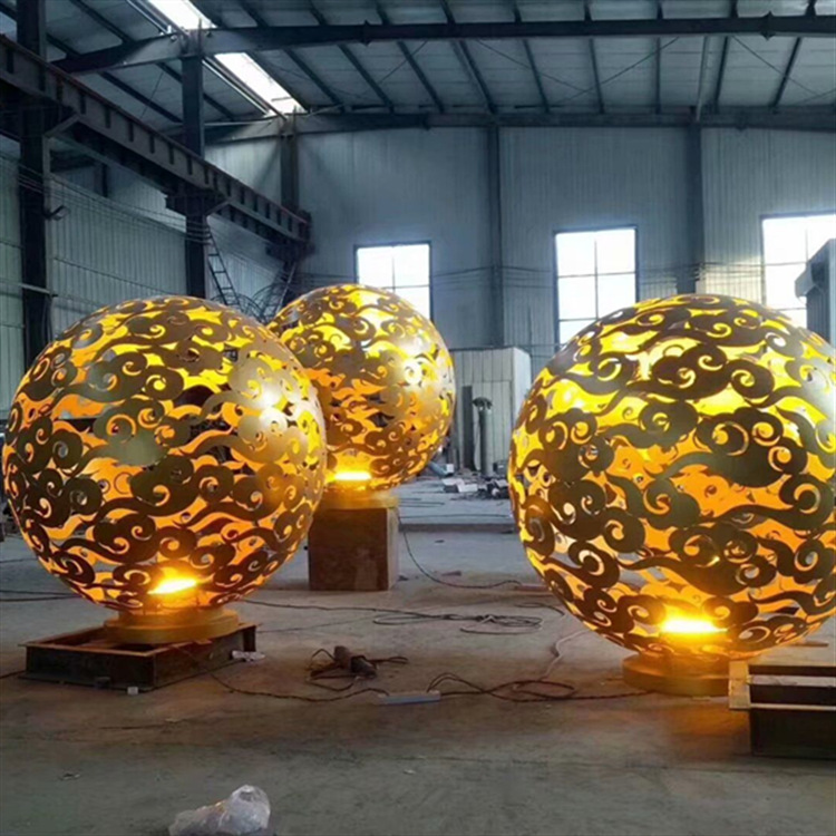 不锈钢镂空花球雕塑铁艺创意圆球户外公园广场城市绿化装饰摆件