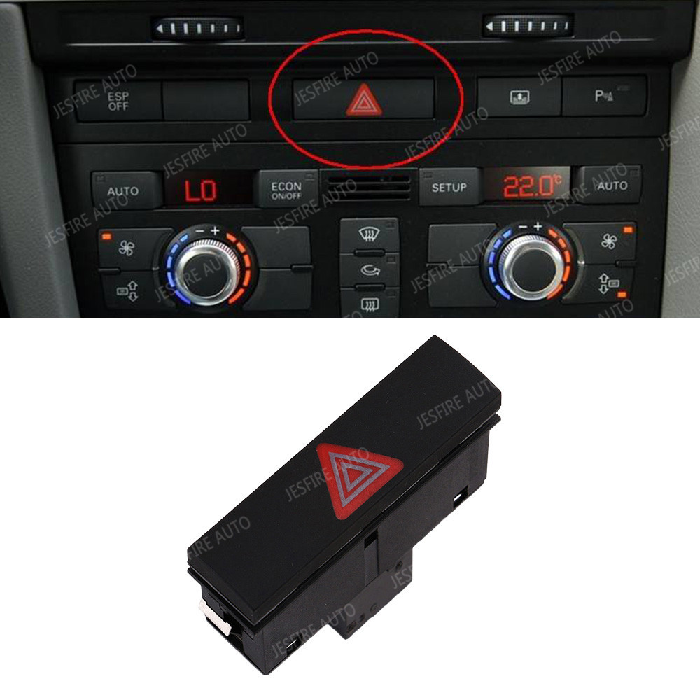 应急灯开关按钮双闪开关适用于audia6c6a6s6 05-11