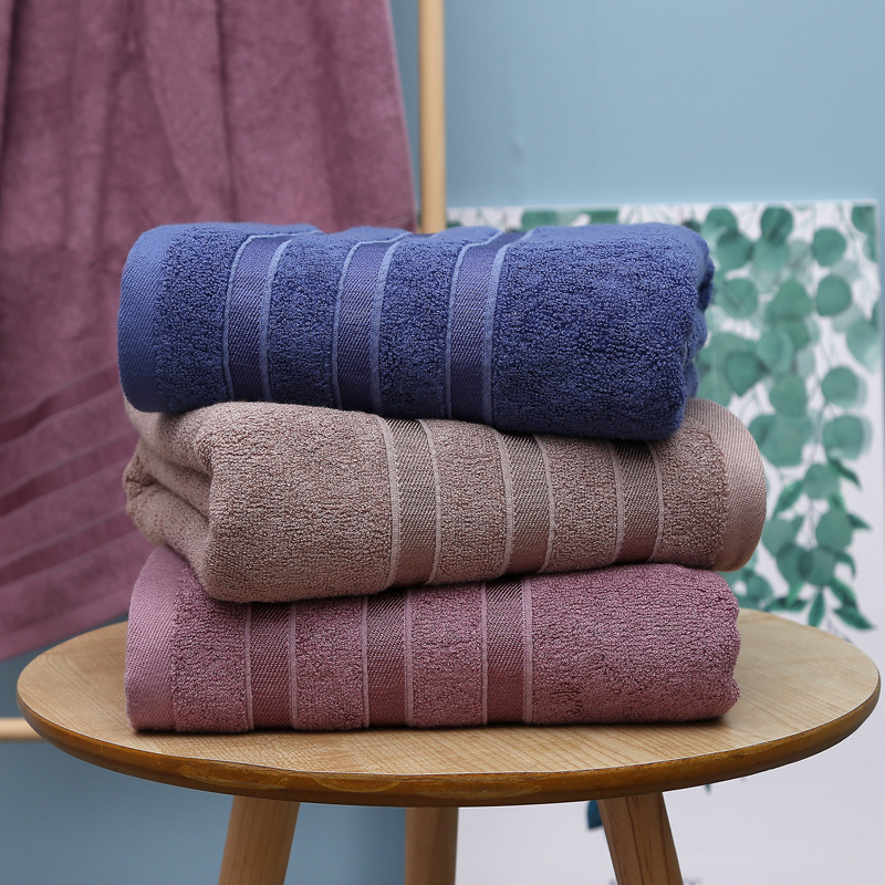 厂家批发柔软吸水浴巾素色70*140成人竹纤维浴巾礼品定 制logo