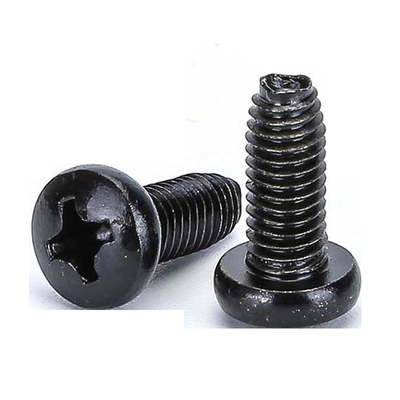 黑色高强度盘头三角牙自攻螺丝钉圆头十字自锁螺丝机柜机箱m3-m5
