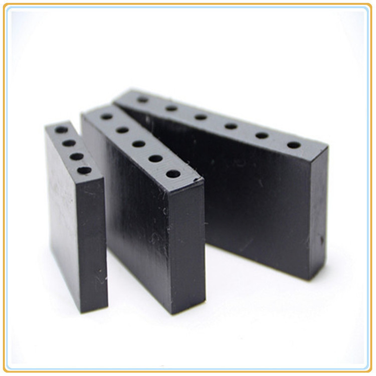 方形圆孔缓冲橡胶垫减震垫防震垫黑色橡胶块工业缓冲胶垫加厚