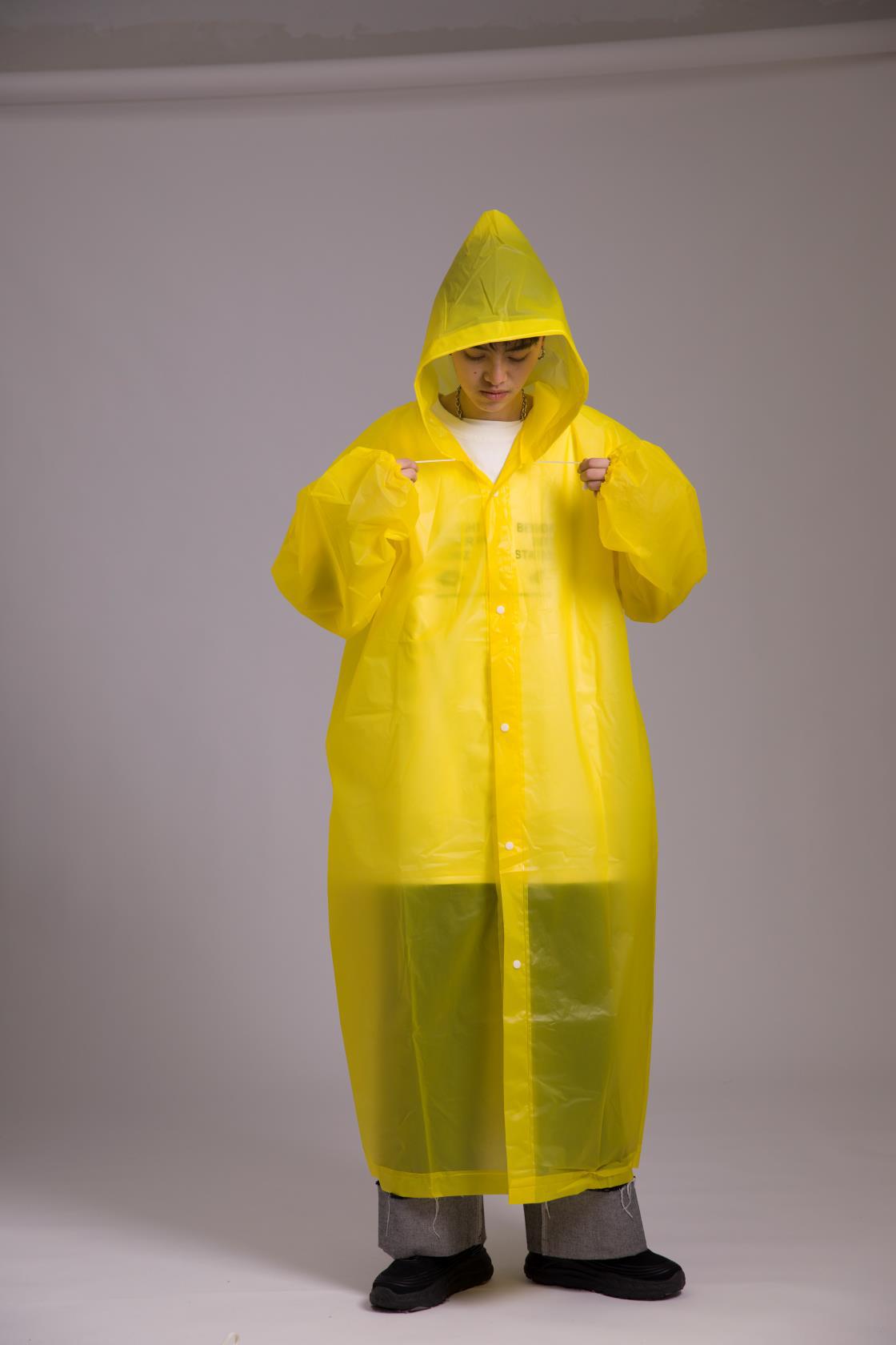 非一次性雨衣peva连帽束口按扣加厚雨披旅游户外徒步便携成人雨衣