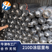 210D黑丝牛津布 PA涂层13*16全规格 箱包里布束口袋面料 现货跑量