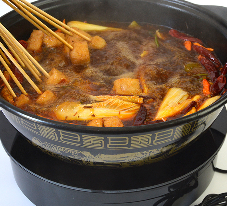 巴蜀重庆撸串串香火锅电磁炉煤气铸铁圆形珐琅不粘平底鸳鸯清汤锅