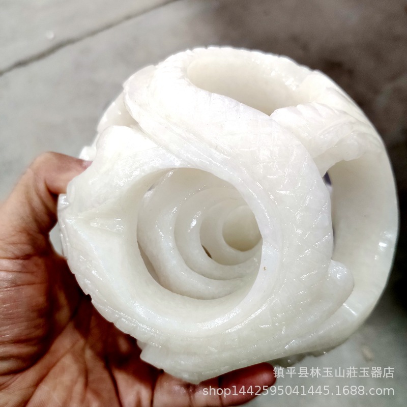 玉石玉器鬼工球玲珑球路路通风水空心圆套球镂空多层雕刻摆件