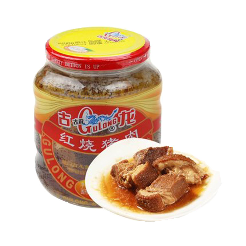 古龙食品红烧猪肉厦门特产居家户外罐头食品红烧肉类罐头390g