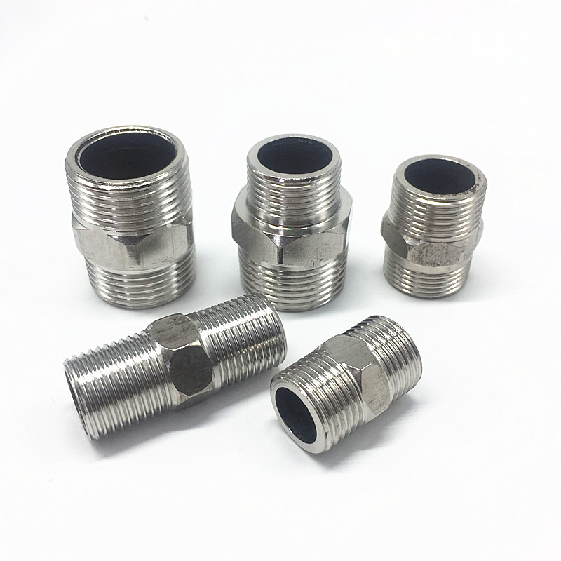 不锈钢对丝六角外丝内接外丝直接水管接头外牙直接4分6分1寸1寸半