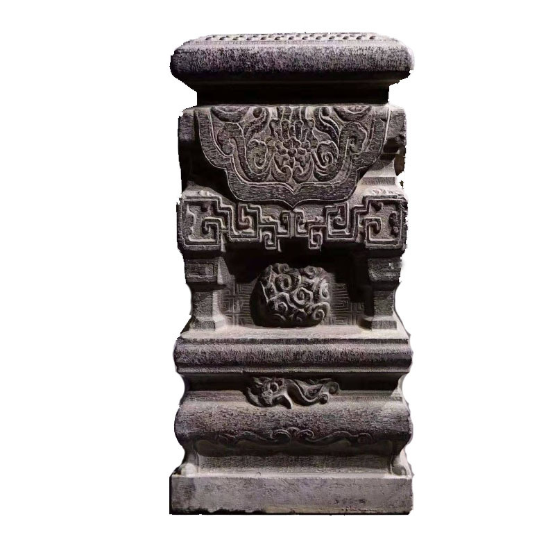 厂家直销仿古青石石雕柱敦石 实心方形柱墩石居家适用