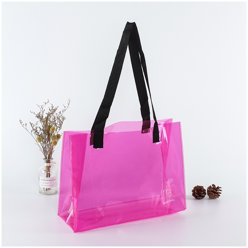 彩色塑料透明pvc礼品手提袋化妆购物果冻包装袋子塑料袋子定制