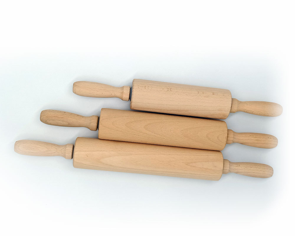 厂家直销滚轴擀面杖实木擀饺子棍揉面杆面粉棒滚轮活动擀面杖