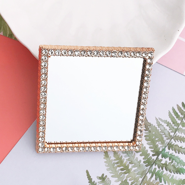 2020新款爱心镜子diy手机饰品配件镶钻珍珠花镜片手机美容材料