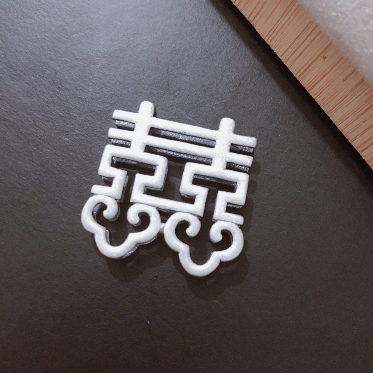 黑泰银饰批发 复古民族风足银喜字吊坠 diy手工如意双喜项链女