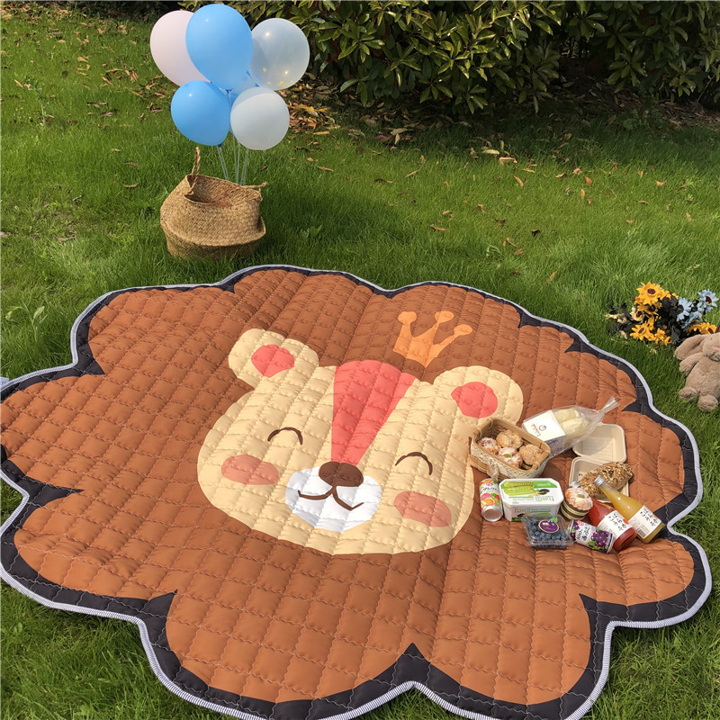 户外卡通小狮子防水防潮野餐垫儿童春游垫子加厚造型沙滩草坪地垫