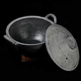 山西平定无釉传统黑砂锅炖肉锅煲汤老式家用燃气传统纯手工陶土