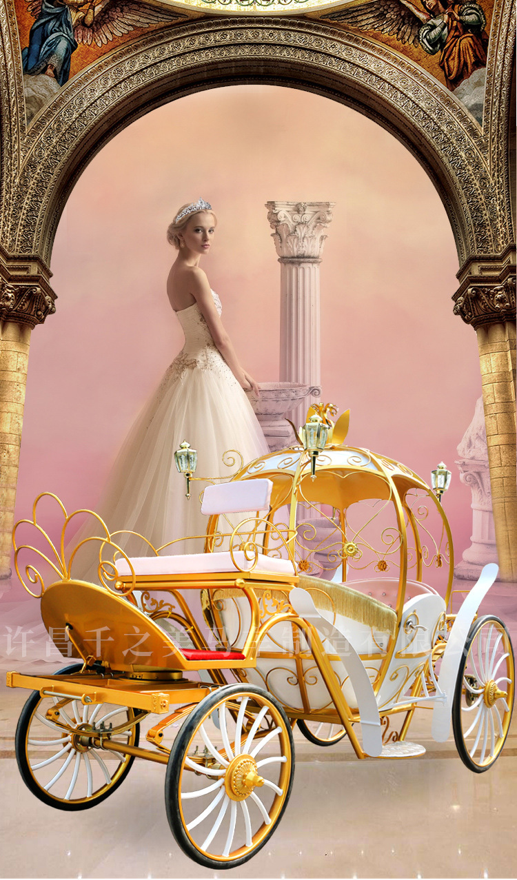 定金套色欧式公主马车金色南瓜四轮马车古典婚礼马车婚纱摄影活动