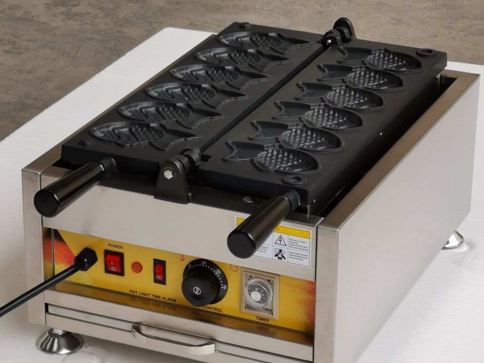 台湾鲷鱼烧机 鱼饼机 电热鱼仔饼 电饼铛 双面加热鱼饼烧小吃设备