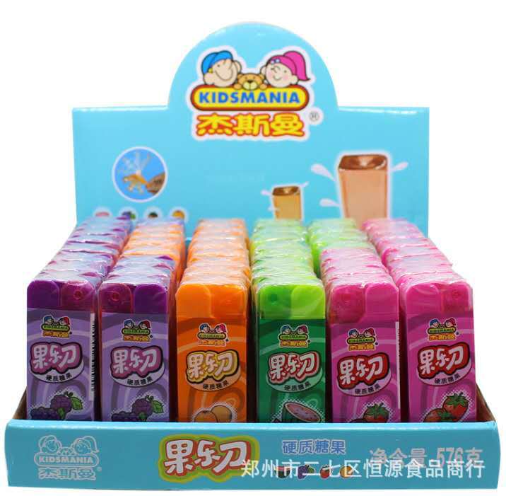 果乐刀 杰斯曼 硬质糖果水果味12g*48支儿童怀旧趣味玩具糖果批发