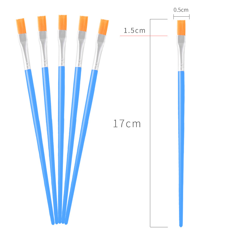 尼龙毛平头画笔儿童DIY彩绘数字油画笔 手绘水彩丙烯绘画笔刷批发